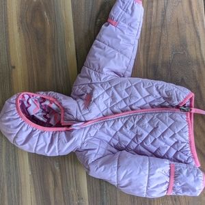 The North Face Infant Reversible Perrito Jacket 6-12 Month Lilac and pink